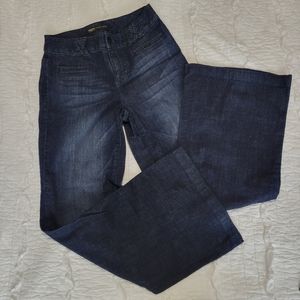 Mossimo Premium Denim Wide Leg Jeans 4 EUC  Dark Wash Stretch